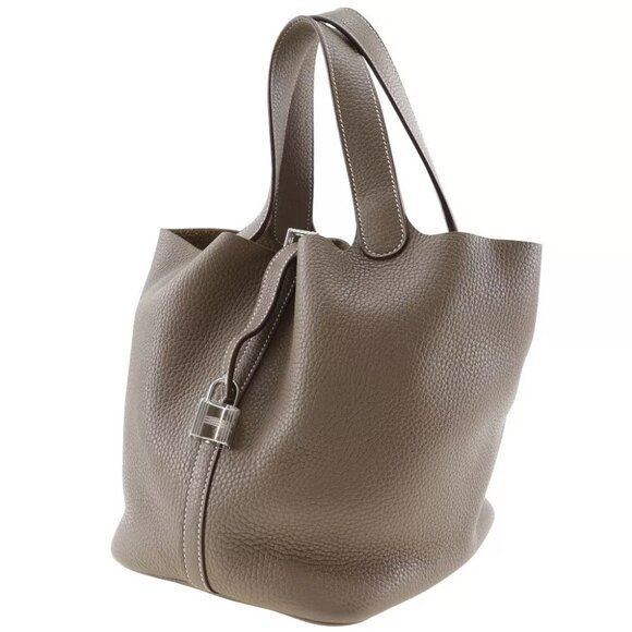 HERMES Picotin LockMM Handbag Etope SilverHardware Taurillon Clemence Women - Picture 6 of 12